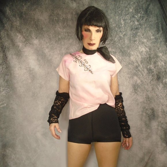 50s Vintage Rayon Blouse with Sequin Detail, ANTI FASHION - Not for Everybody! - Picture 10 of 13